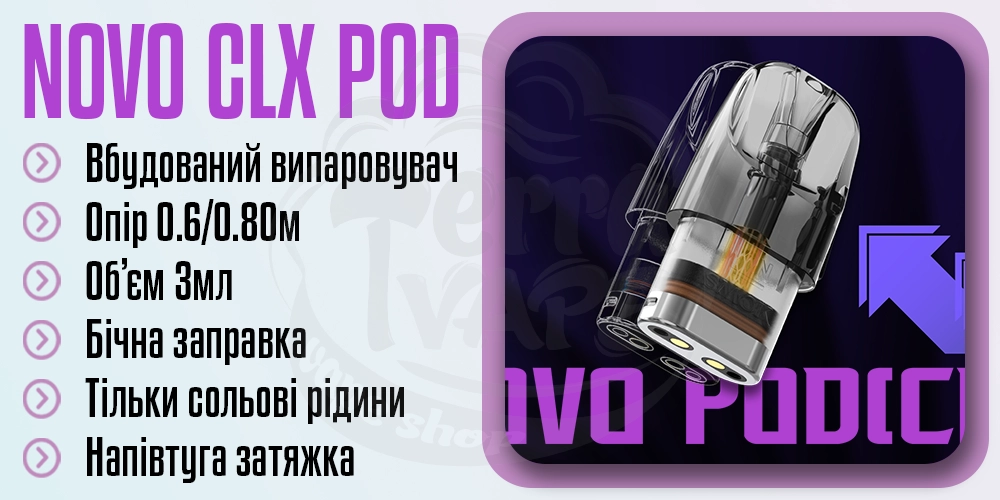 Основні параметри картриджів SMOK Novo CLX